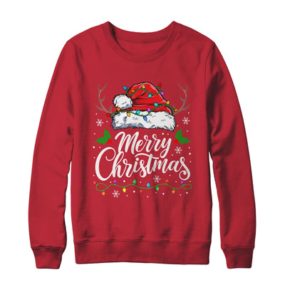 Merry Christmas Red Santa Hat Reindeer Xmas Family Men Women Shirt & Sweatshirt | teecentury