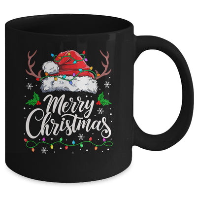 Merry Christmas Red Santa Hat Reindeer Xmas Family Men Women Mug | teecentury