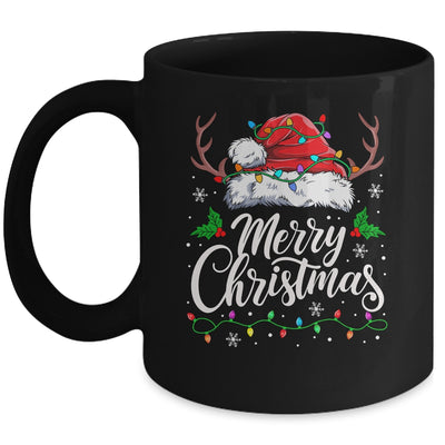 Merry Christmas Red Santa Hat Reindeer Xmas Family Men Women Mug | teecentury