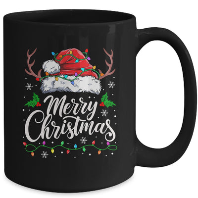 Merry Christmas Red Santa Hat Reindeer Xmas Family Men Women Mug | teecentury
