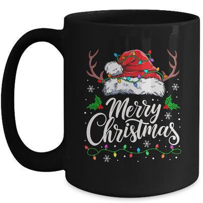 Merry Christmas Red Santa Hat Reindeer Xmas Family Men Women Mug | teecentury