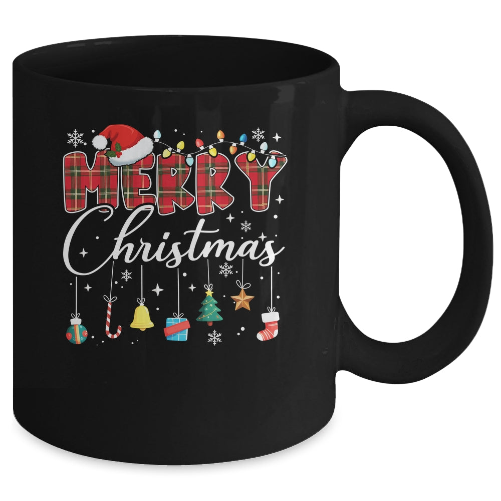 Merry Christmas Red Santa Hat Reindeer Xmas Matching Family Mug | teecentury