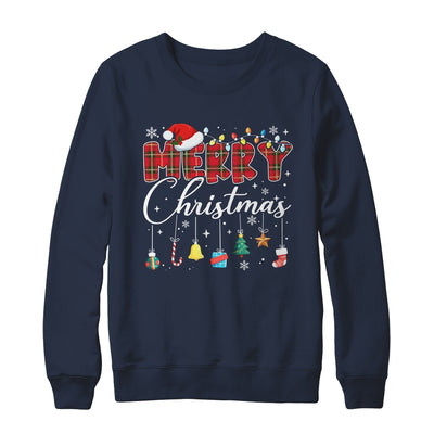 Merry Christmas Red Santa Hat Reindeer Xmas Matching Family Shirt & Sweatshirt | teecentury