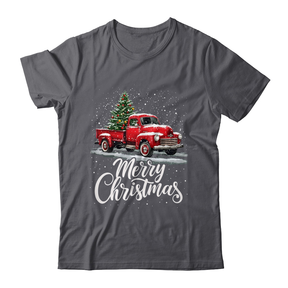 Merry Christmas Red Truck Family Matching Christmas Xmas Shirt & Sweatshirt | teecentury