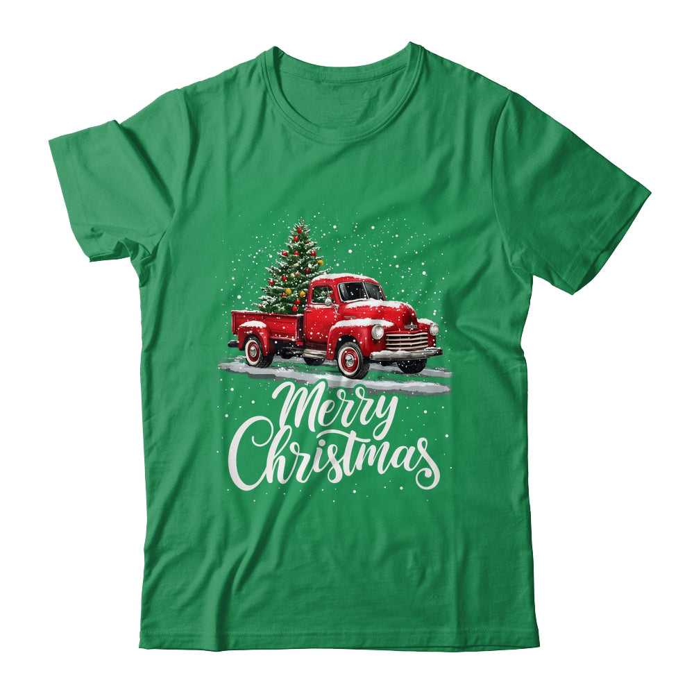 Merry Christmas Red Truck Family Matching Christmas Xmas Shirt & Sweatshirt | teecentury