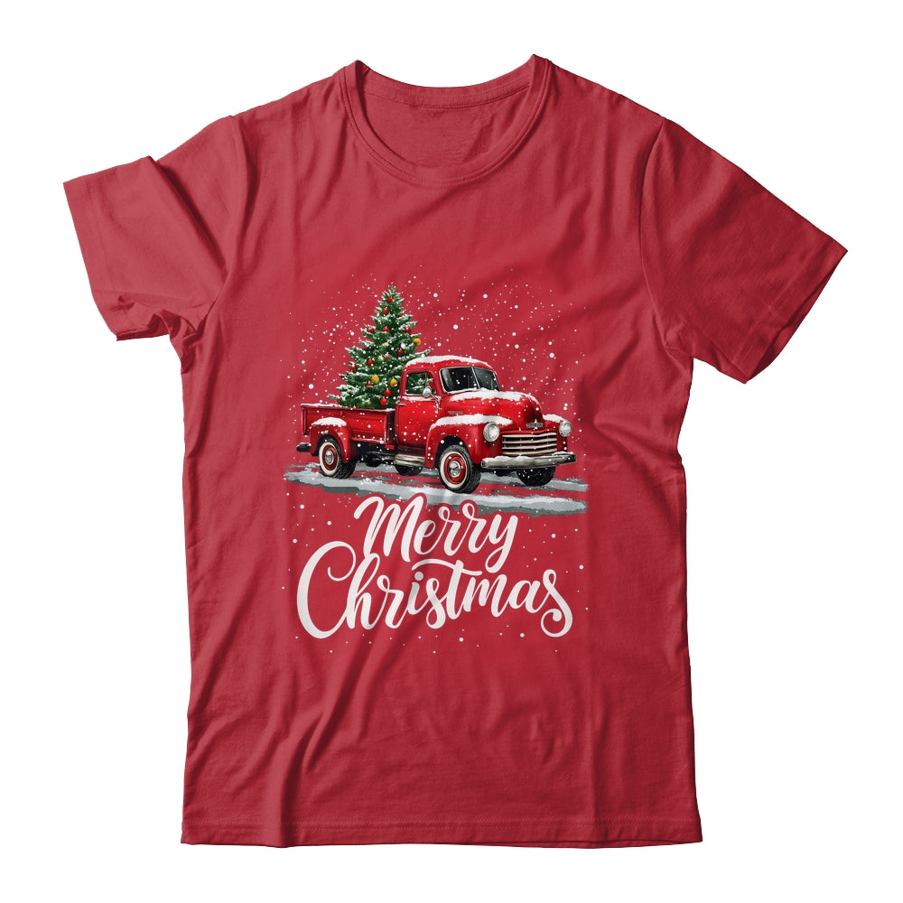 Merry Christmas Red Truck Family Matching Christmas Xmas Shirt & Sweatshirt | teecentury