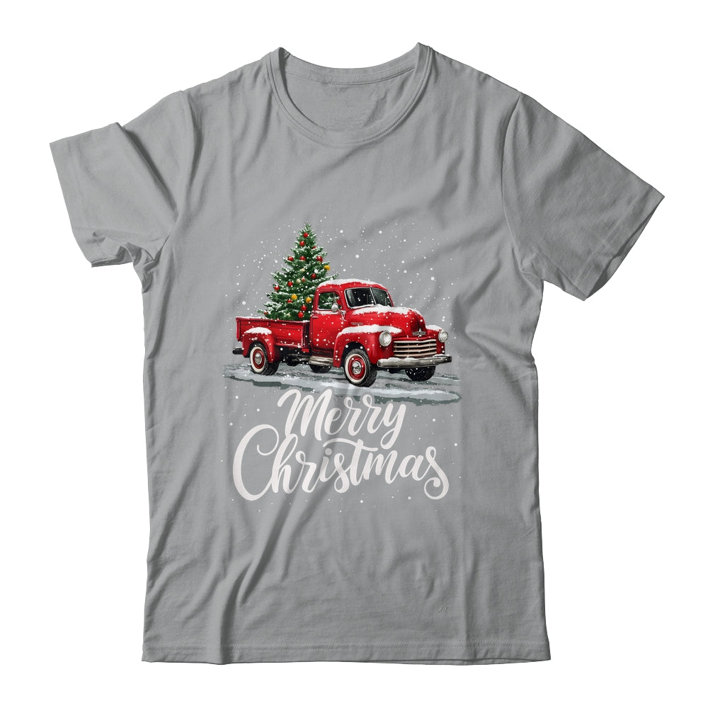 Merry Christmas Red Truck Family Matching Christmas Xmas Shirt & Sweatshirt | teecentury