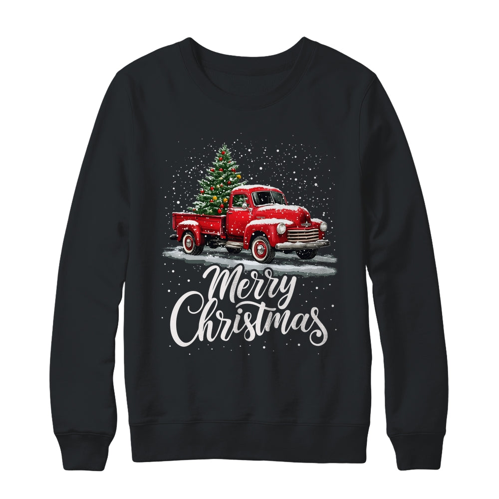 Merry Christmas Red Truck Family Matching Christmas Xmas Shirt & Sweatshirt | teecentury