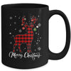 Merry Christmas Reindeer Red Plaid Family Matching Xmas Mug | teecentury
