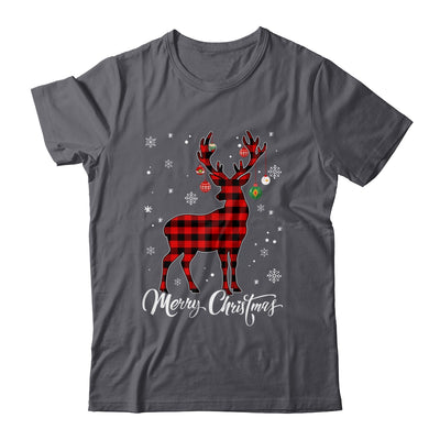 Merry Christmas Reindeer Red Plaid Family Matching Xmas Shirt & Sweatshirt | teecentury