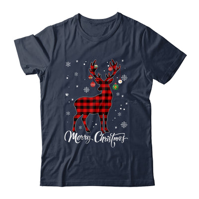 Merry Christmas Reindeer Red Plaid Family Matching Xmas Shirt & Sweatshirt | teecentury