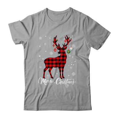 Merry Christmas Reindeer Red Plaid Family Matching Xmas Shirt & Sweatshirt | teecentury