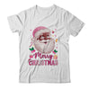 Merry Christmas Santa Claus Black Afro African American Pink Shirt & Sweatshirt | teecentury