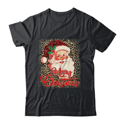 Merry Christmas Santa Claus Face Leopard Vintage 70s Santa Shirt & Sweatshirt | teecentury
