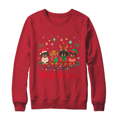 Merry Christmas Santa Reindeer Dachshund Weiner Dogs Xmas Shirt & Sweatshirt | teecentury