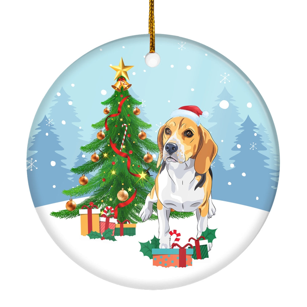 Merry Christmas Tree Beagle Christmas and Dogs Gift for Dog Lovers Christmas Tree Ornament | teecentury