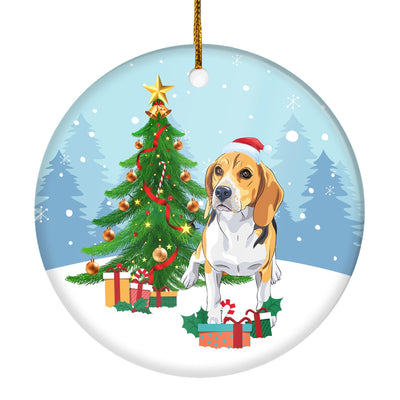 Merry Christmas Tree Beagle Christmas and Dogs Gift for Dog Lovers Christmas Tree Ornament | teecentury
