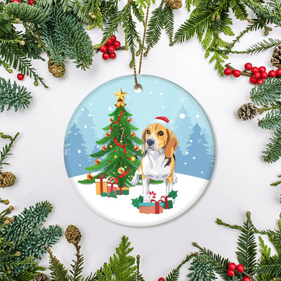 Merry Christmas Tree Beagle Christmas and Dogs Gift for Dog Lovers Christmas Tree Ornament | teecentury