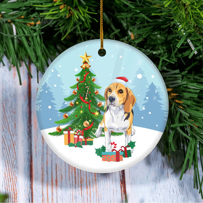 Merry Christmas Tree Beagle Christmas and Dogs Gift for Dog Lovers Christmas Tree Ornament | teecentury