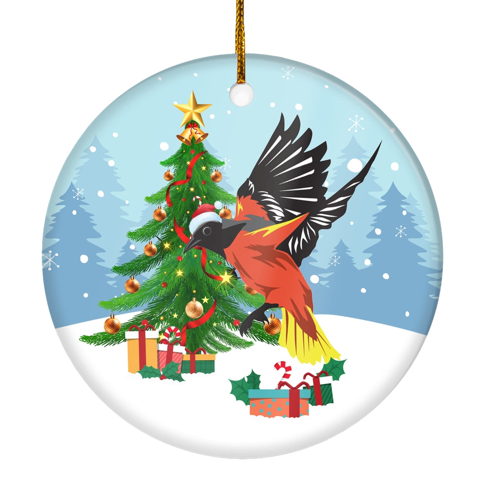 Merry Christmas Tree Bird Christmas Tree Ornament | teecentury