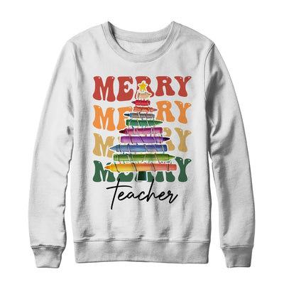 Merry Christmas Tree Crayon Light Student Teacher Christmas Shirt & Sweatshirt | teecentury