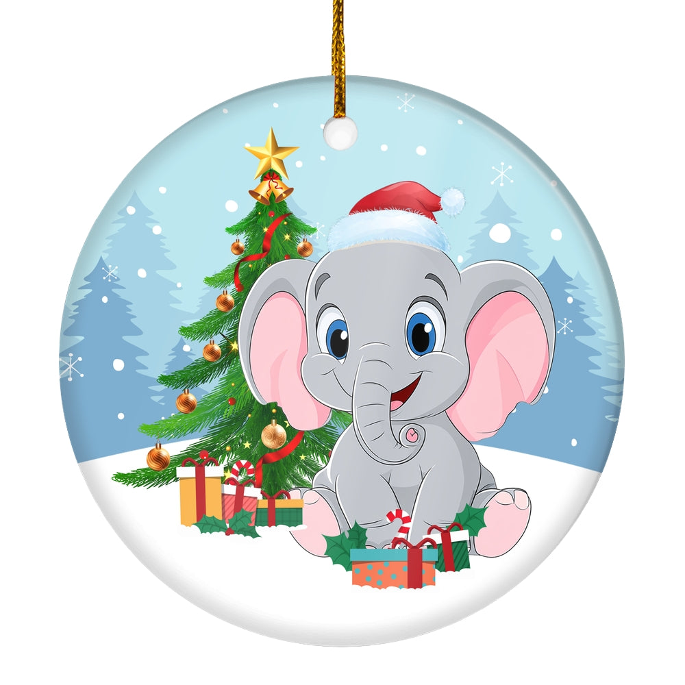 Merry Christmas Tree Elephant Christmas Tree Ornament | teecentury