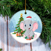 Merry Christmas Tree Elephant Christmas Tree Ornament | teecentury