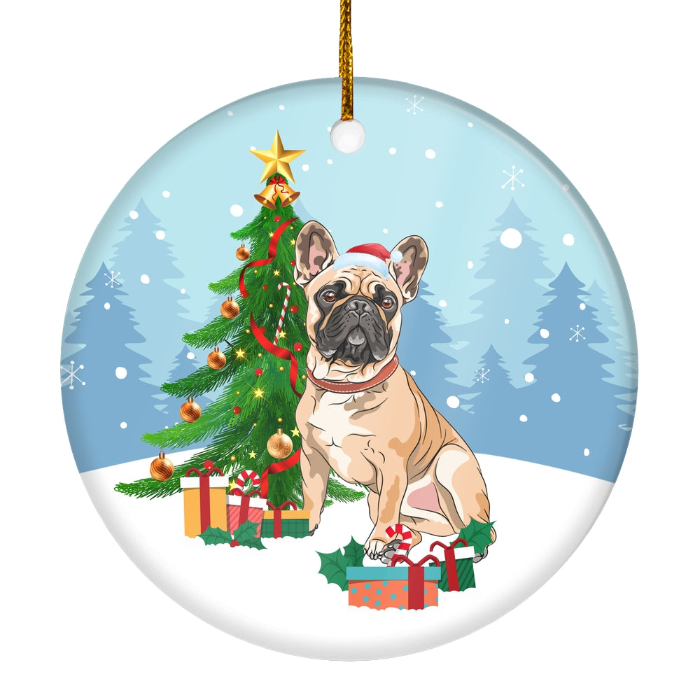 Merry Christmas Tree French Bulldog Christmas and Dogs Gift for Dog Lovers Christmas Tree Ornament | teecentury