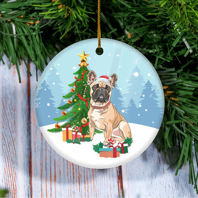 Merry Christmas Tree French Bulldog Christmas and Dogs Gift for Dog Lovers Christmas Tree Ornament | teecentury