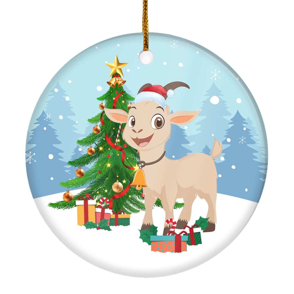 Merry Christmas Tree Goat Christmas Tree Ornament | teecentury