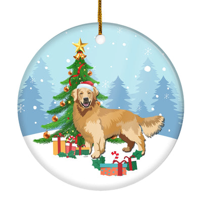 Merry Christmas Tree Golden Retriever Christmas and Dogs Gift for Dog Lovers Christmas Tree Ornament | teecentury