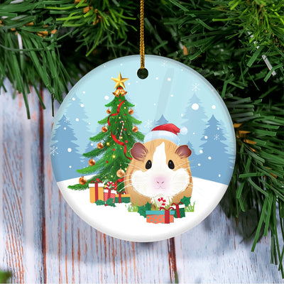 Merry Christmas Tree Guinea Pig Christmas Tree Ornament | teecentury