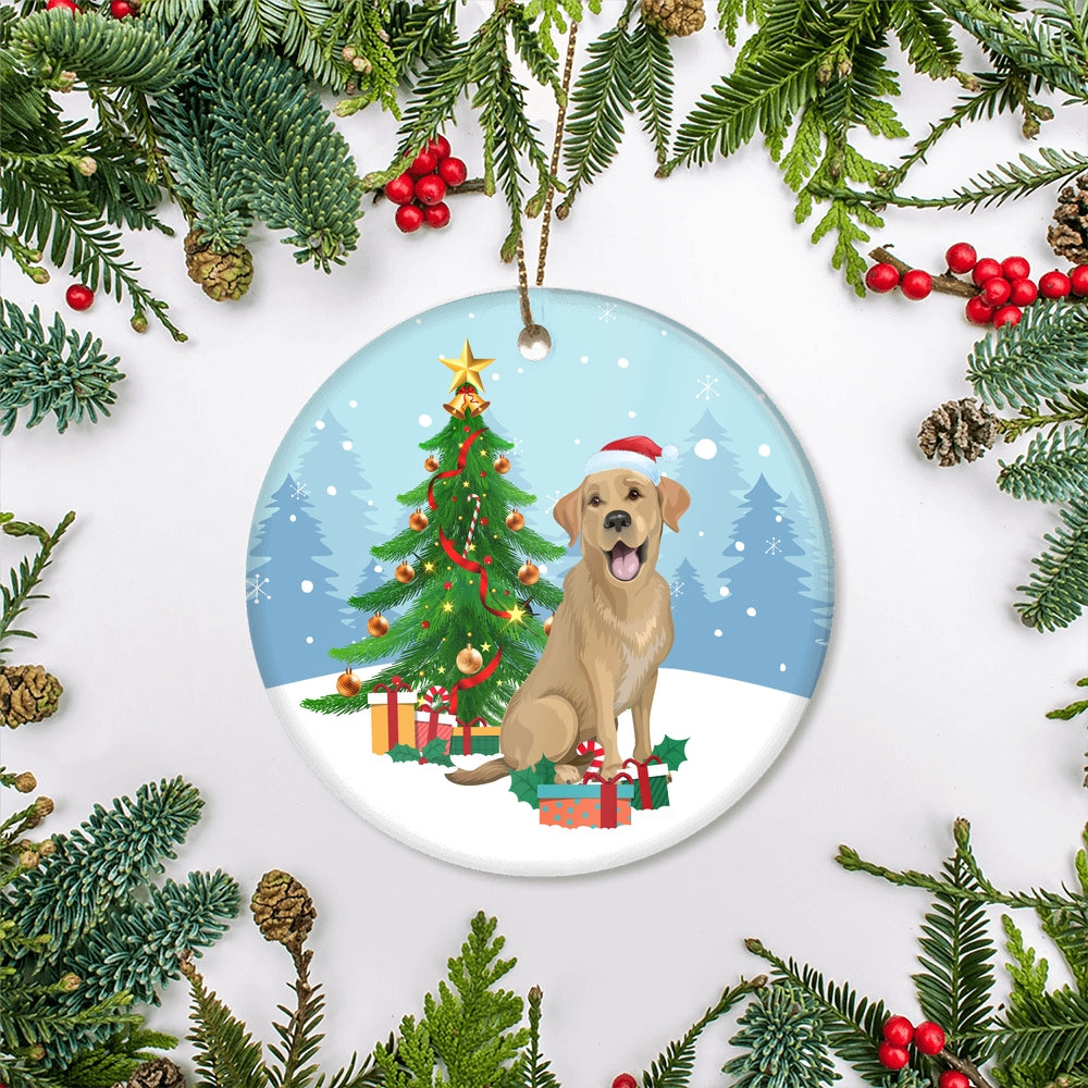Merry Christmas Tree Labrador Christmas and Dogs Gift for Dog Lovers Christmas Tree Ornament | teecentury