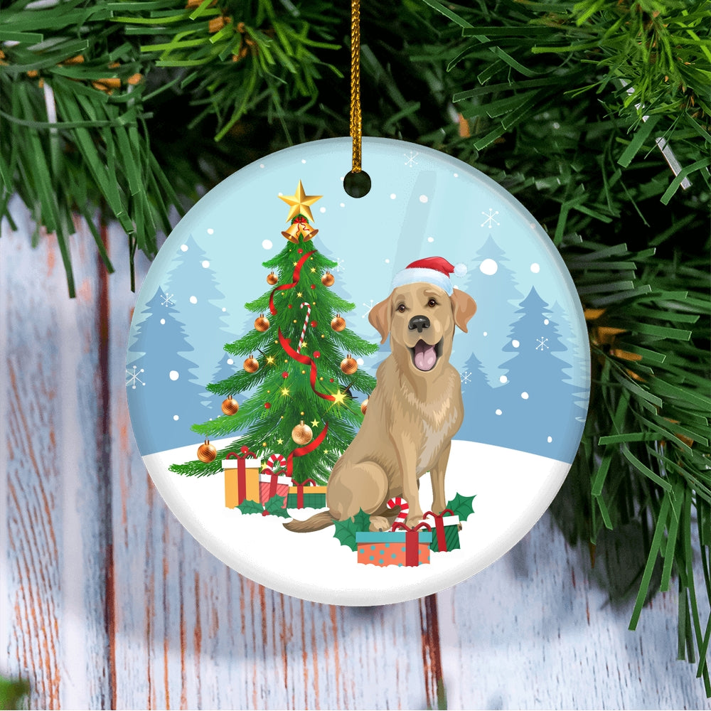 Merry Christmas Tree Labrador Christmas and Dogs Gift for Dog Lovers Christmas Tree Ornament | teecentury