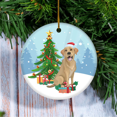 Merry Christmas Tree Labrador Christmas and Dogs Gift for Dog Lovers Christmas Tree Ornament | teecentury