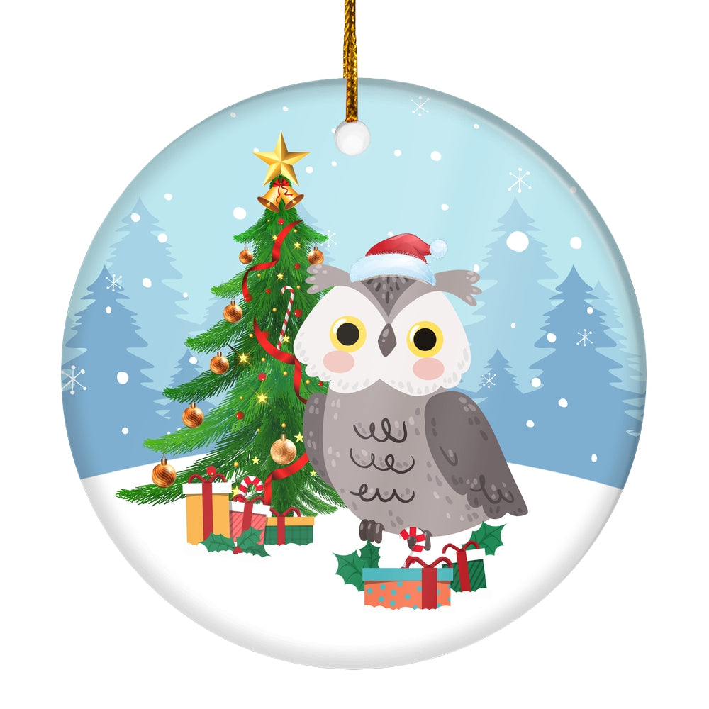 Merry Christmas Tree Owl Christmas Tree Ornament | teecentury