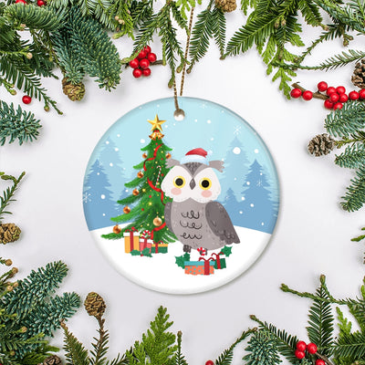 Merry Christmas Tree Owl Christmas Tree Ornament | teecentury