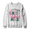 Merry Christmas Tree Pink Christmas Retro Vibes Girls Women Shirt & Sweatshirt | teecentury
