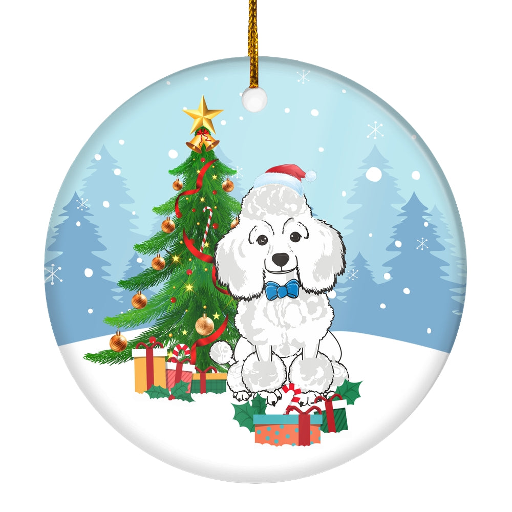 Merry Christmas Tree Poodle Christmas and Dogs Gift for Dog Lovers Christmas Tree Ornament | teecentury