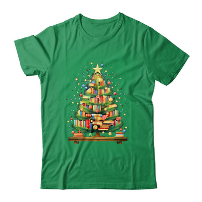 Merry Christmas Tree Reading Books Lover Librarian Nerd Shirt & Sweatshirt | teecentury