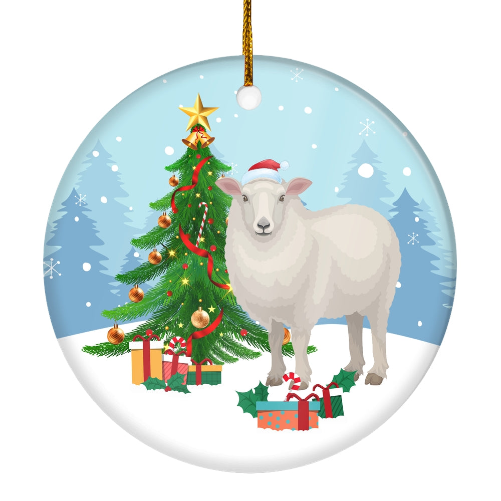 Merry Christmas Tree Sheep Christmas Tree Ornament | teecentury