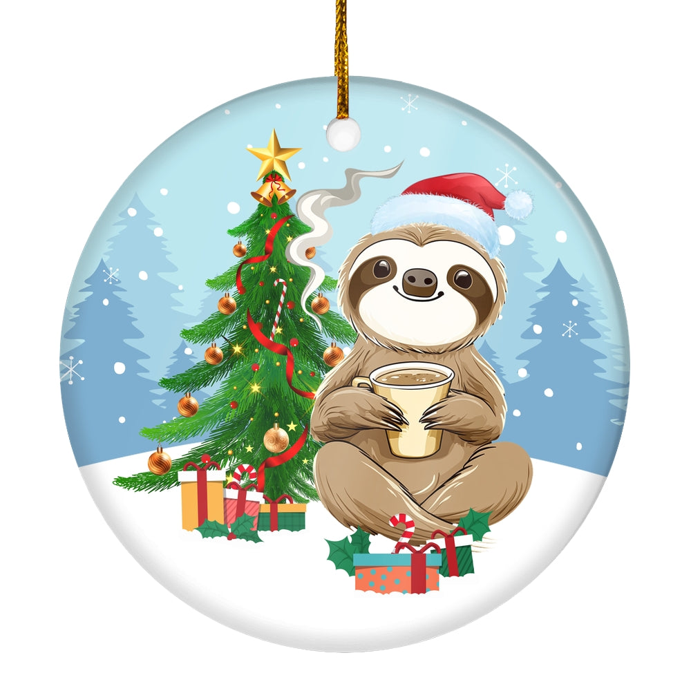 Merry Christmas Tree Sloth Christmas Tree Ornament | teecentury