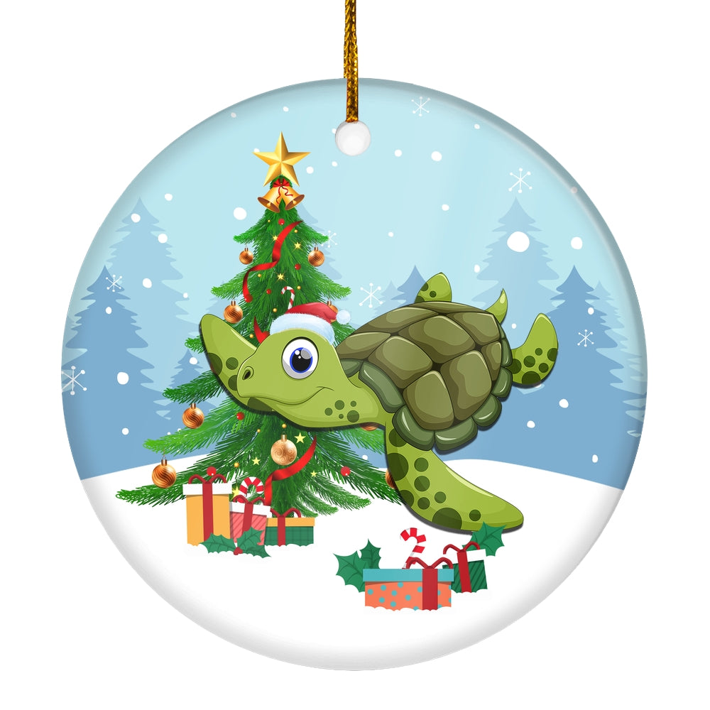 Merry Christmas Tree Turtle Christmas Tree Ornament | teecentury