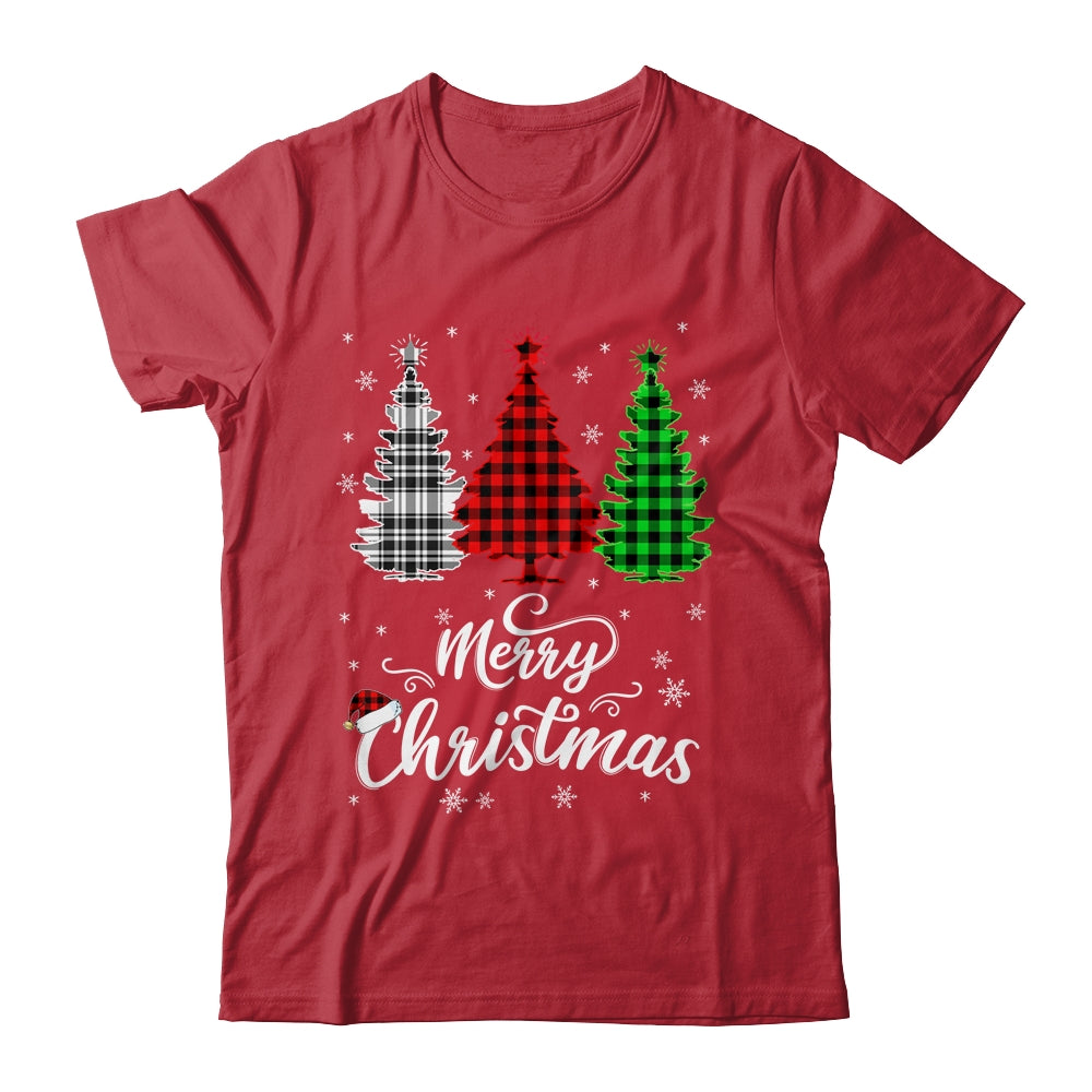 Merry Christmas Tree Gift Buffalo Plaid Happy Family Xmas T-Shirt Merry Christmas Tree Gift Buffalo Plaid Happy Family Xmas T-Shirt