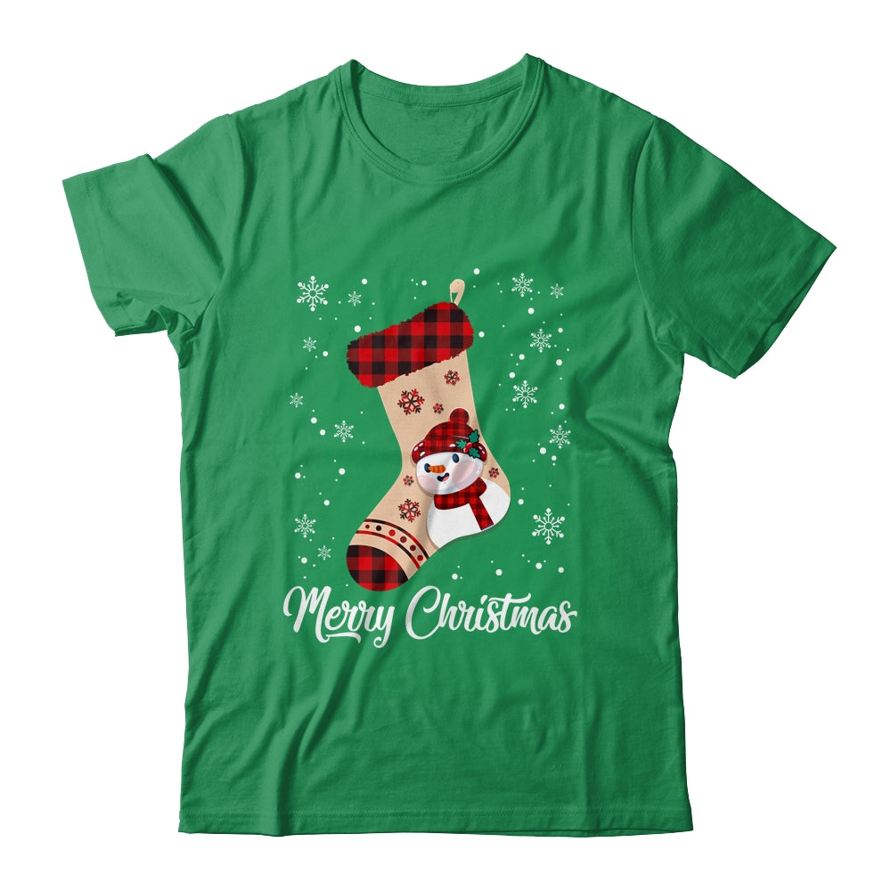 Merry Christmas Women Men Kids Funny Xmas Stocking Red Plaid Shirt & Sweatshirt | teecentury