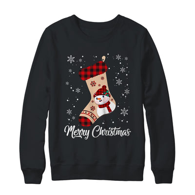 Merry Christmas Women Men Kids Funny Xmas Stocking Red Plaid Shirt & Sweatshirt | teecentury