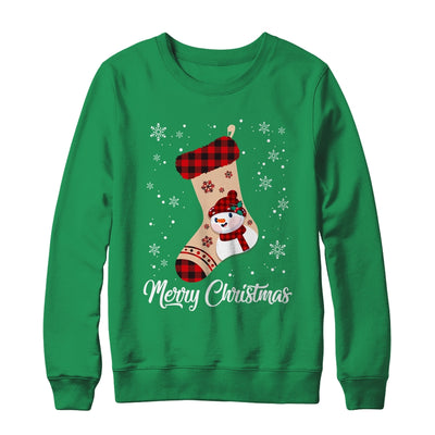 Merry Christmas Women Men Kids Funny Xmas Stocking Red Plaid Shirt & Sweatshirt | teecentury