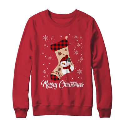 Merry Christmas Women Men Kids Funny Xmas Stocking Red Plaid Shirt & Sweatshirt | teecentury