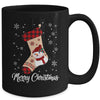 Merry Christmas Women Men Kids Funny Xmas Stocking Red Plaid Mug | teecentury