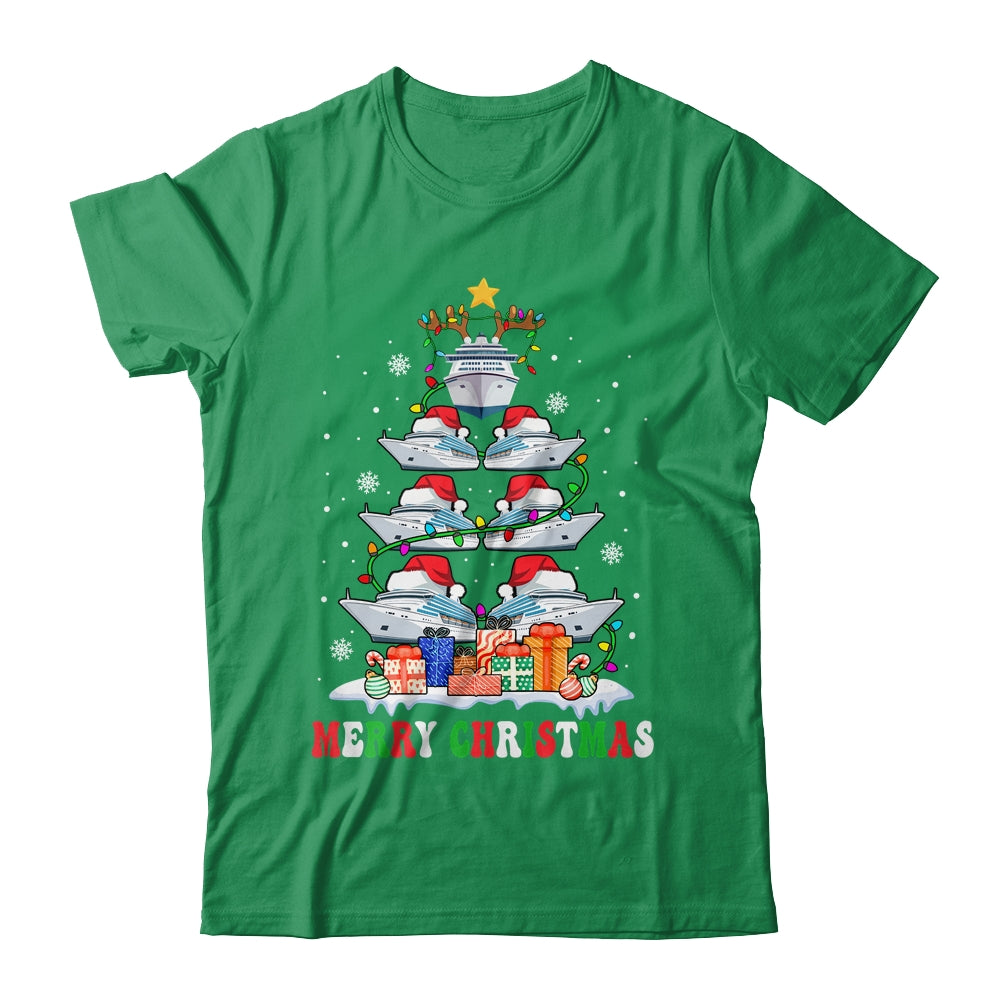 Merry Christmas Xmas Tree Reindeer Santa Cruise Ships Xmas Shirt & Sweatshirt | teecentury